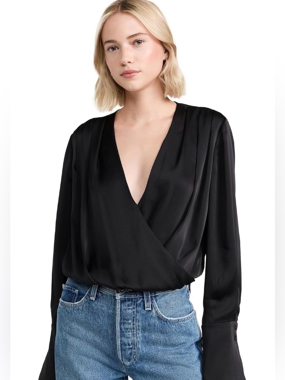 Favorite Daughter Date Blouse Bodysuit Black XS